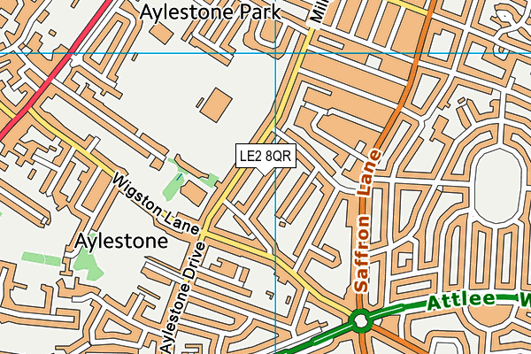LE2 8QR map - OS VectorMap District (Ordnance Survey)