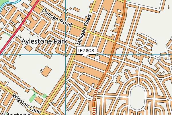LE2 8QS map - OS VectorMap District (Ordnance Survey)