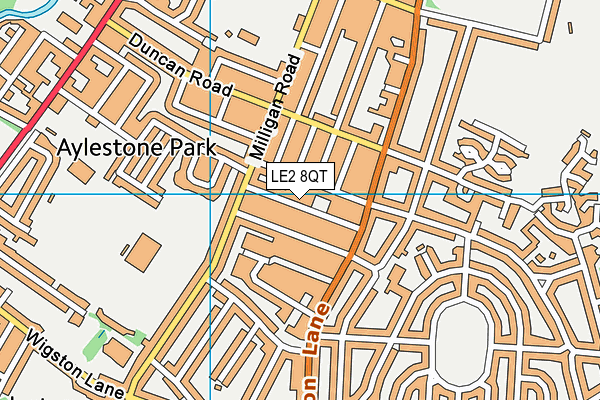 LE2 8QT map - OS VectorMap District (Ordnance Survey)