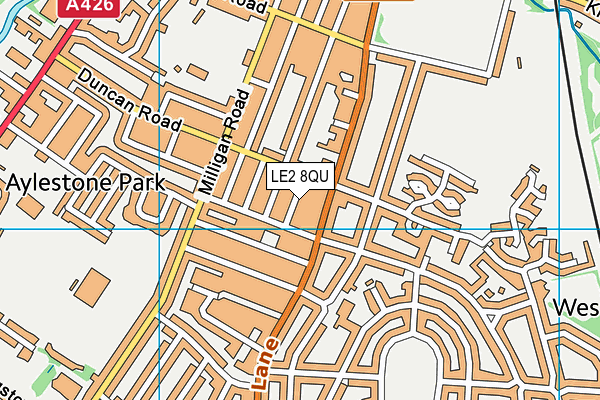 LE2 8QU map - OS VectorMap District (Ordnance Survey)