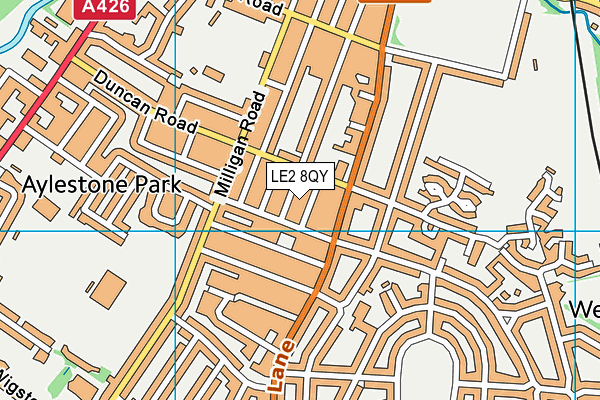 LE2 8QY map - OS VectorMap District (Ordnance Survey)