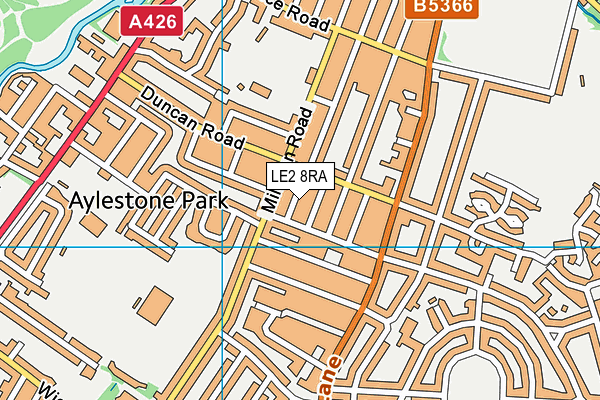 LE2 8RA map - OS VectorMap District (Ordnance Survey)