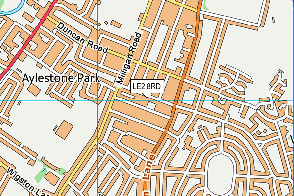 LE2 8RD map - OS VectorMap District (Ordnance Survey)