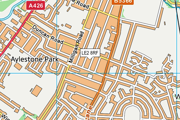 LE2 8RF map - OS VectorMap District (Ordnance Survey)