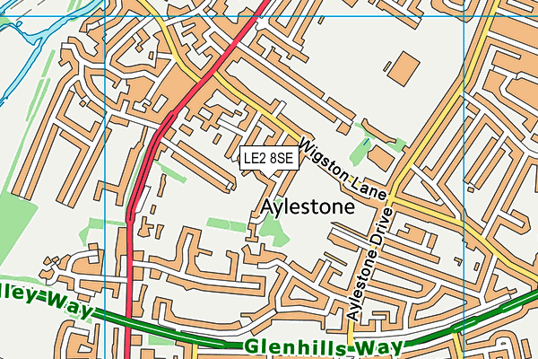 LE2 8SE map - OS VectorMap District (Ordnance Survey)