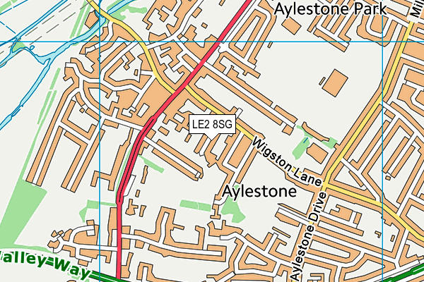 LE2 8SG map - OS VectorMap District (Ordnance Survey)