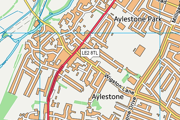 LE2 8TL map - OS VectorMap District (Ordnance Survey)