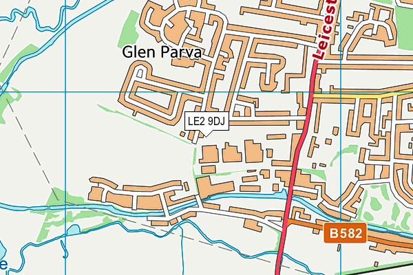 LE2 9DJ map - OS VectorMap District (Ordnance Survey)