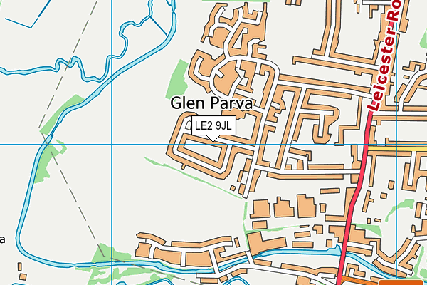 LE2 9JL map - OS VectorMap District (Ordnance Survey)