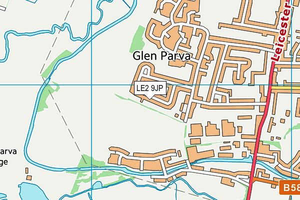 LE2 9JP map - OS VectorMap District (Ordnance Survey)