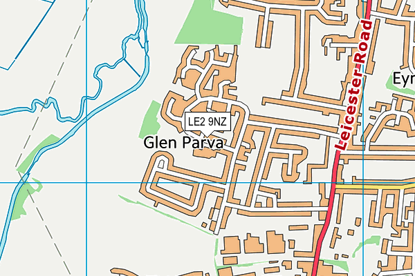 LE2 9NZ map - OS VectorMap District (Ordnance Survey)