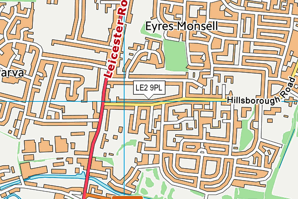 LE2 9PL map - OS VectorMap District (Ordnance Survey)