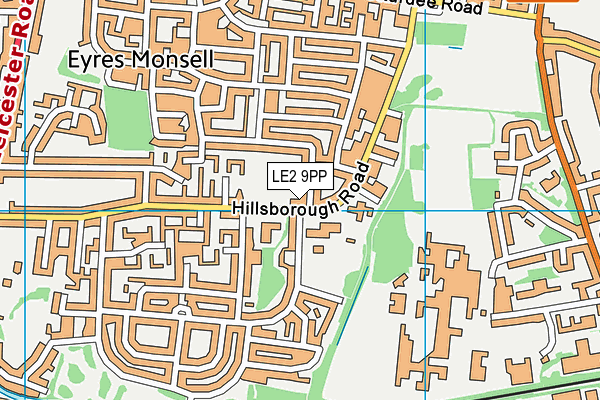 LE2 9PP map - OS VectorMap District (Ordnance Survey)