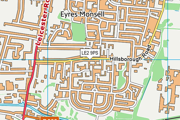 LE2 9PS map - OS VectorMap District (Ordnance Survey)