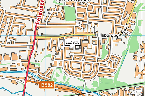 LE2 9QL map - OS VectorMap District (Ordnance Survey)