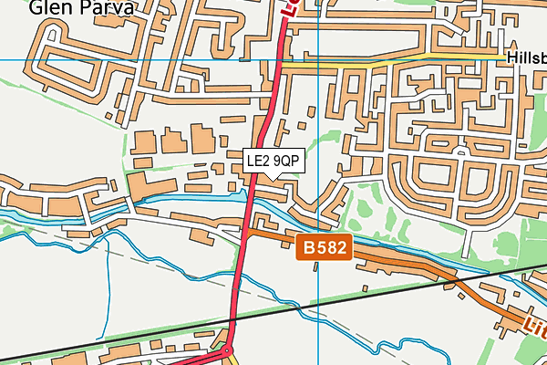 LE2 9QP map - OS VectorMap District (Ordnance Survey)