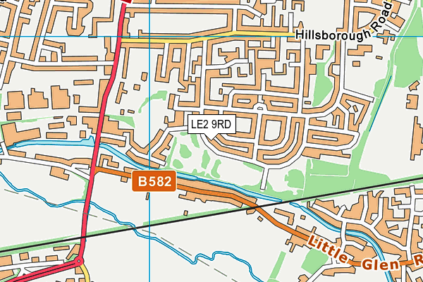 LE2 9RD map - OS VectorMap District (Ordnance Survey)