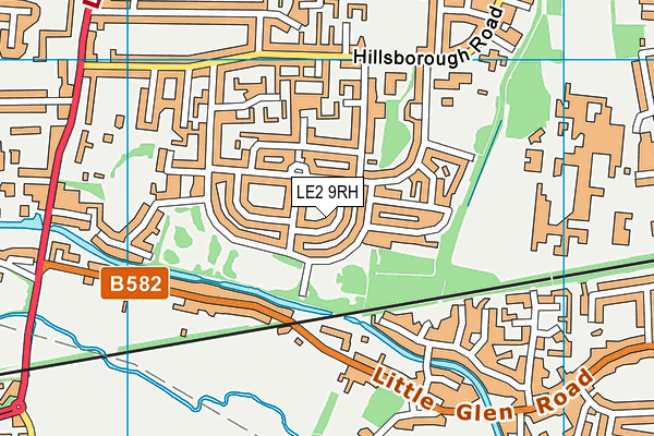 LE2 9RH map - OS VectorMap District (Ordnance Survey)