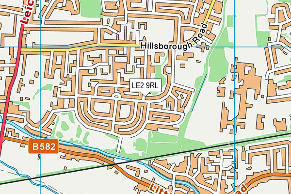LE2 9RL map - OS VectorMap District (Ordnance Survey)