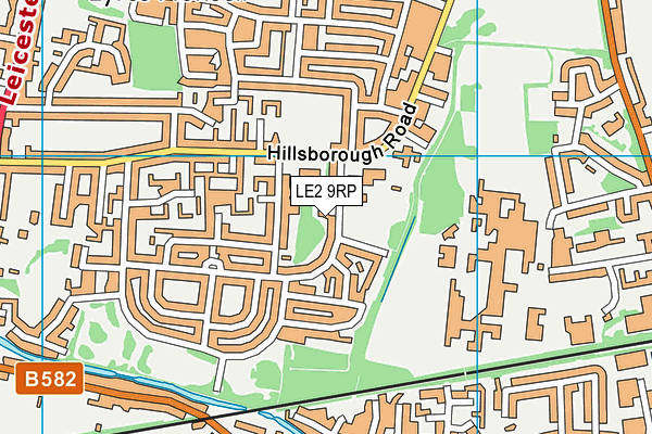 LE2 9RP map - OS VectorMap District (Ordnance Survey)