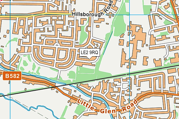 LE2 9RQ map - OS VectorMap District (Ordnance Survey)