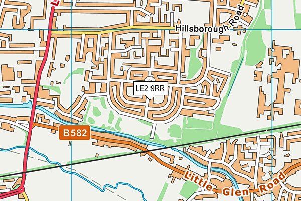 LE2 9RR map - OS VectorMap District (Ordnance Survey)