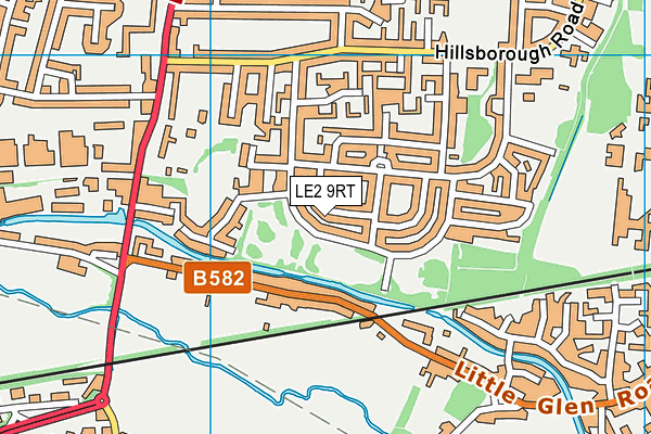 LE2 9RT map - OS VectorMap District (Ordnance Survey)