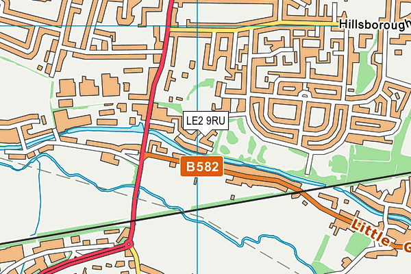 LE2 9RU map - OS VectorMap District (Ordnance Survey)