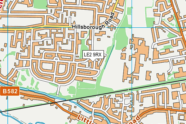 LE2 9RX map - OS VectorMap District (Ordnance Survey)