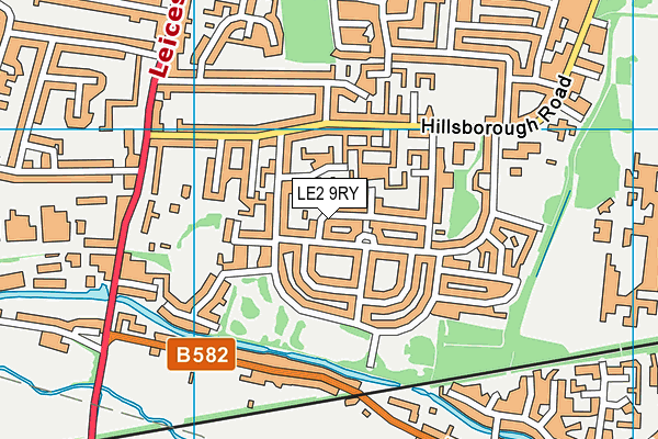 LE2 9RY map - OS VectorMap District (Ordnance Survey)