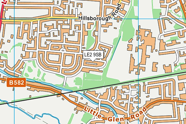 LE2 9SB map - OS VectorMap District (Ordnance Survey)