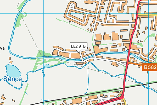 LE2 9TB map - OS VectorMap District (Ordnance Survey)
