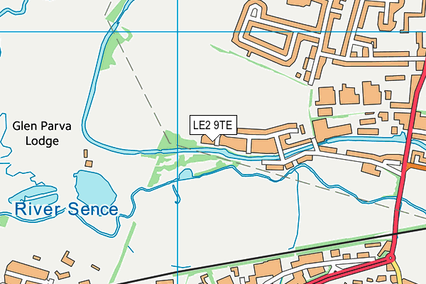 LE2 9TE map - OS VectorMap District (Ordnance Survey)