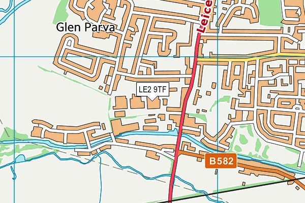 LE2 9TF map - OS VectorMap District (Ordnance Survey)