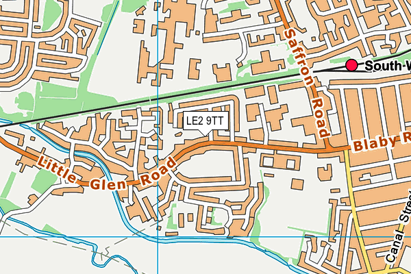 LE2 9TT map - OS VectorMap District (Ordnance Survey)