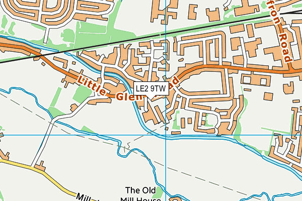 LE2 9TW map - OS VectorMap District (Ordnance Survey)