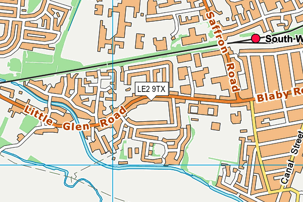 LE2 9TX map - OS VectorMap District (Ordnance Survey)