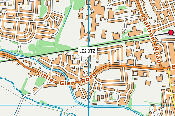 LE2 9TZ map - OS VectorMap District (Ordnance Survey)