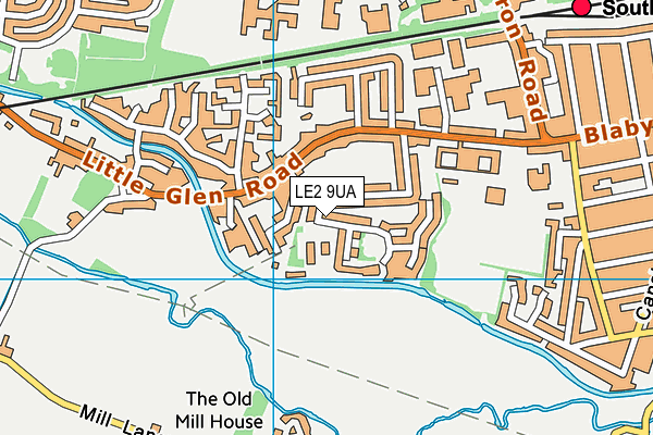 LE2 9UA map - OS VectorMap District (Ordnance Survey)