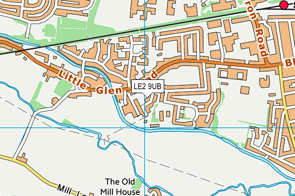 LE2 9UB map - OS VectorMap District (Ordnance Survey)