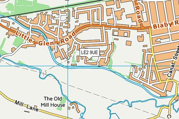 LE2 9UE map - OS VectorMap District (Ordnance Survey)