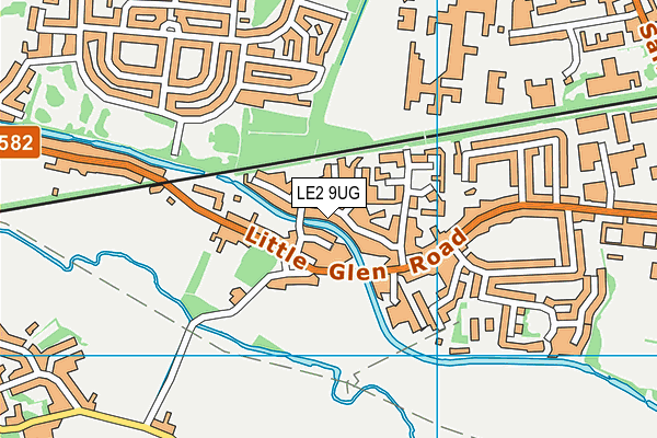 LE2 9UG map - OS VectorMap District (Ordnance Survey)