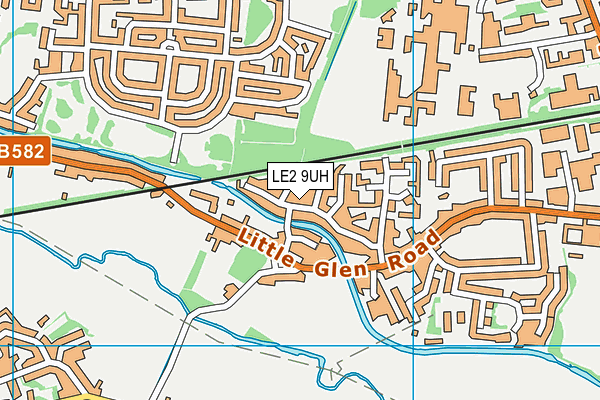LE2 9UH map - OS VectorMap District (Ordnance Survey)