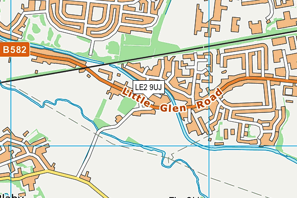 LE2 9UJ map - OS VectorMap District (Ordnance Survey)