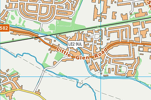 LE2 9UL map - OS VectorMap District (Ordnance Survey)