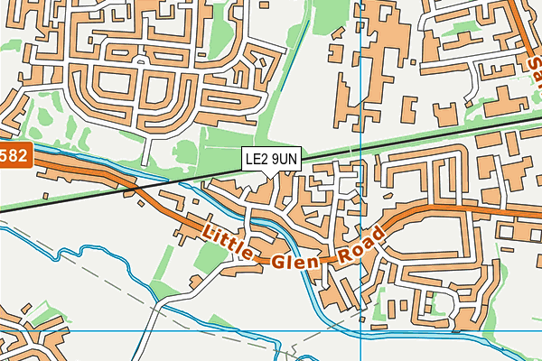 LE2 9UN map - OS VectorMap District (Ordnance Survey)