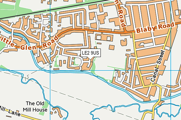 LE2 9US map - OS VectorMap District (Ordnance Survey)