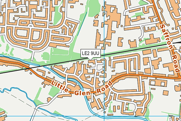 LE2 9UU map - OS VectorMap District (Ordnance Survey)