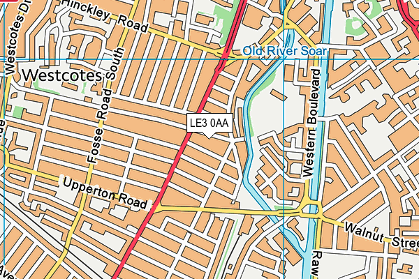 LE3 0AA map - OS VectorMap District (Ordnance Survey)