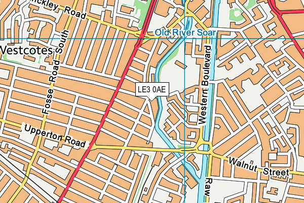 LE3 0AE map - OS VectorMap District (Ordnance Survey)